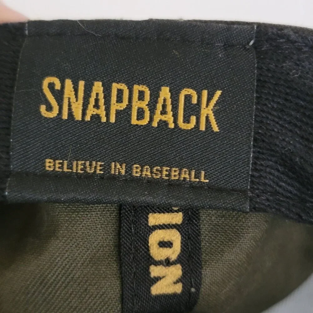 Baseballism Camo Snapback Hat Green Camouflage Yellow Brim Adjustable Baseball C